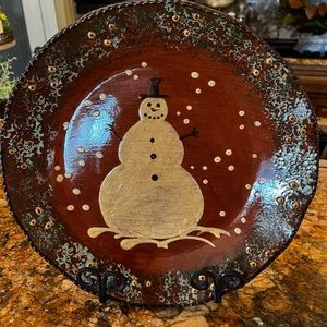 Original Ginger Cazan Redware signed and dated 11” plate